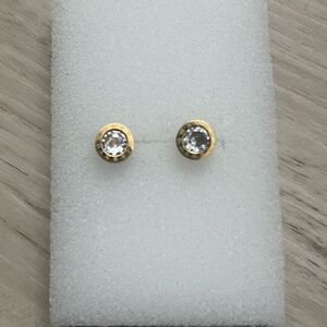 Elegant Gold and Crystal Roman Numeral Stud Earrings